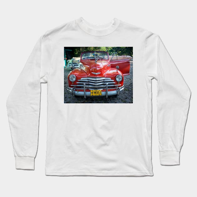 American car from the 50's in Havana, Cuba Long Sleeve T-Shirt by connyM-Sweden